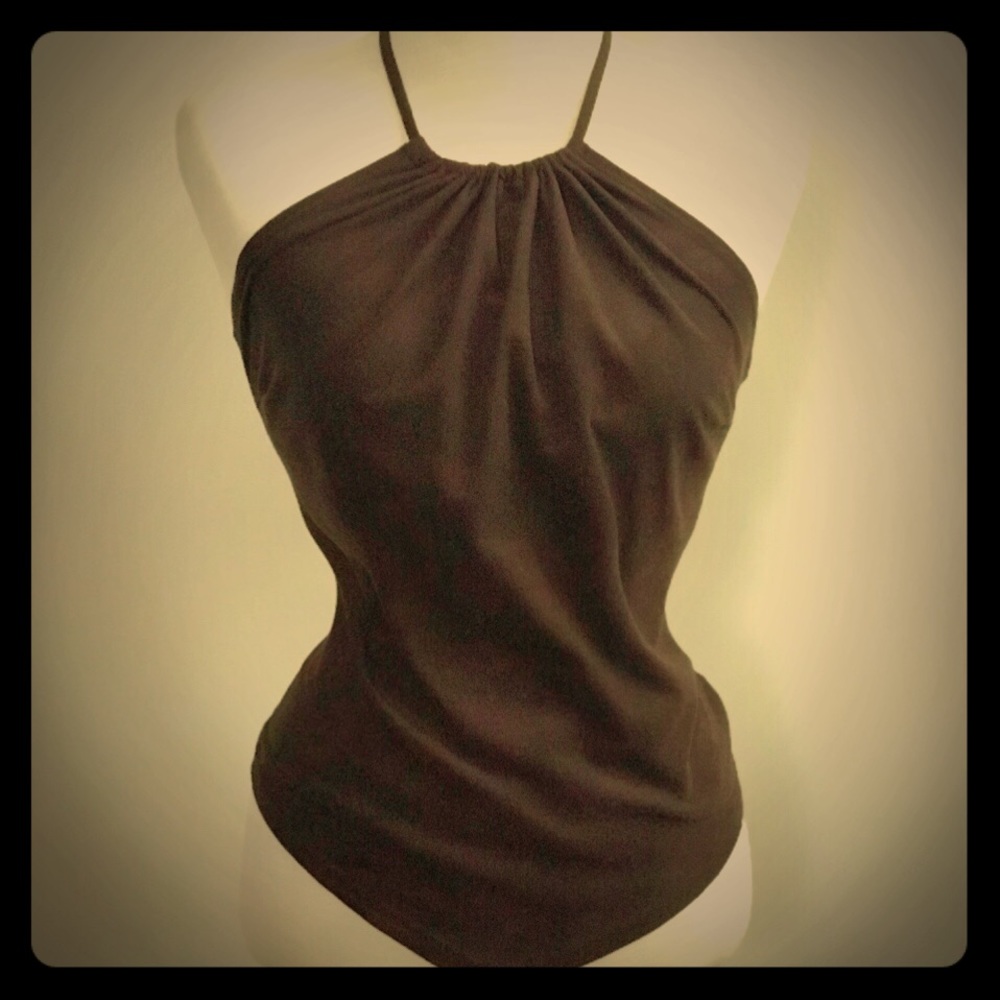 Dark brown suede like soft top